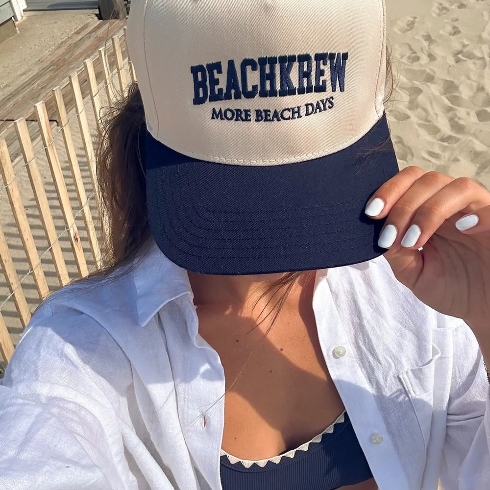 Two-Tone Navy and Cream Trucker Hat